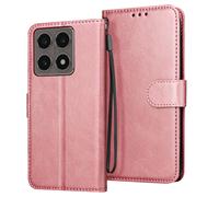 Avizar Étui clapet portefeuille Xiaomi 14T – Support vidéo stable – Rose champagne