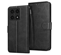 Étui pour Xiaomi 14T Pro - AVIZAR - Portefeuille avec Support Vidéo - Noir - Cuir Vegan - Semi-rigide