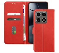 Étui pour Xiaomi 14T Pro Clapet Portefeuille et Support Vidéo Rouge