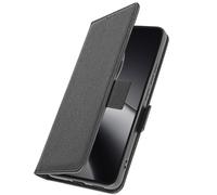 3mk Étui pour Xiaomi 14T Pro – Cuir Saffiano, Clapet Porte-cartes – Noir