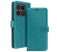 Étui pour Xiaomi 14T Pro Portefeuille avec Dragonne Mayaxess Turquoise
