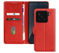 Avizar Étui pour Xiaomi 15 Clapet Portefeuille et Support Vidéo Rouge