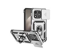 Etui pour Xiaomi 15T avec support de cycle rotatif, support de voiture magnétique et couvercle de caméra coulissante compatible avec Xiaomi