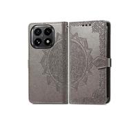 Etui Pour Xiaomi 15T Couverture à rabat Antichoc Simple Entreprise Etui en cuir Motif exquis Gris