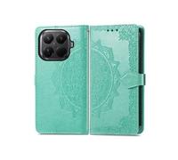 Etui Pour Xiaomi 15T Pro Antichoc Motif exquis Simple Entreprise Etui en cuir Couverture à rabat Vert