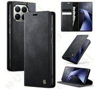 Étui pour Xiaomi 17T Pro 17 Ultra Redmi Note 15 Pro Plus en cuir avec support, porte-cartes, pochette, support pliable, fermeture magnétique, protection intégrale Blue