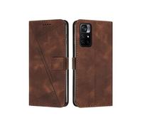 Etui pour Xiaomi Poco M4 Pro 5G Protection Flip Soft PU Le cuir couvercle en cuir compatible avec Xiaomi Poco M4 Pro 5G-Brun