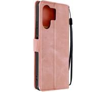 Étui pour Xiaomi Poco M6 5G Dragonne Clapet Support Portefeuille Rose champagne