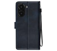 Étui pour Xiaomi Poco X7 Pro Dragonne Clapet Support Portefeuille Bleu nuit