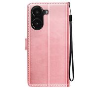 Étui pour Xiaomi Poco X7 Pro Dragonne Clapet Support Portefeuille Rose champagne