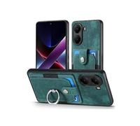 Etui Pour Xiaomi Poco X7 Pro Support De Bague Fente Pour Crad Support Support De Voiture Magnétique Vert