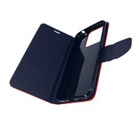 Etui pour Xiaomi Redmi 10A Simili Cuir Bicolore Portefeuille Fonction Support Vidéo rouge et bleu nuit