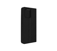 Etui pour Xiaomi Redmi 12C effet carbone clapet magnétique support vidéo Noir