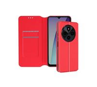 Étui pour Xiaomi Redmi 14C Clapet Porte-cartes et Support Vidéo Rouge
