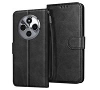 Étui pour smartphone - Xiaomi - Redmi 14C - Housse portefeuille - Support vidéo - Cuir vegan noir