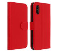 Étui pour Xiaomi Redmi 9A Protection avec Porte-carte Support Vidéo rouge