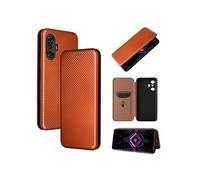 Etui pour Xiaomi Redmi K40 Gaming Case de flip de motif en fibre de carbone avec support de carte de fermeture compatible avec Xiaomi Redmi K40