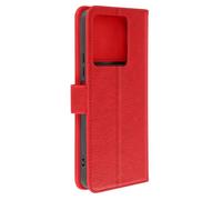 Étui pour Xiaomi Redmi Note 13 5G - AVIZAR - Chesterfield - Portefeuille et Support Vidéo - Rouge