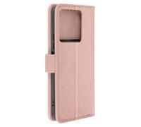 Etui pour Xiaomi Redmi Note 13 5G Portefeuille et Support Vidéo Rose champagne