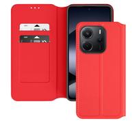 Avizar Étui à clapet pour Xiaomi Redmi Note 14 4G – Porte-cartes et support vidéo Rouge