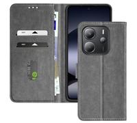 Étui pour Xiaomi Redmi Note 14 4G Clapet Portefeuille et Support Vidéo Gris