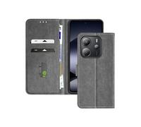 Etui pour Xiaomi Redmi Note 14 4G Clapet Portefeuille et Support Vidéo Gris