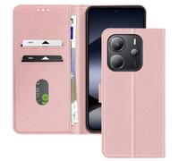 Étui pour Xiaomi Redmi Note 14 4G Clapet Portefeuille et Support Vidéo Rose champagne