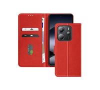 Étui pour Xiaomi Redmi Note 14 4G Clapet Portefeuille et Support Vidéo Rouge