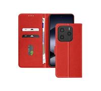 Étui pour Xiaomi Redmi Note 14 5G Clapet Portefeuille et Support Vidéo Rouge