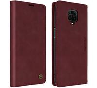 Étui pour Xiaomi Redmi Note 9S/9 Pro/9 Pro Max Vintage Porte-carte Support Bordeaux