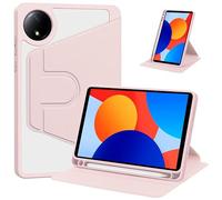 Etui pour Xiaomi Redmi Pad SE 8.7 inch 2024 Cover avec Coque arrière Transparente avec Support Rotatif 360 Auto Wake/Sleep, étui de Protection Flip Ultra-Mince