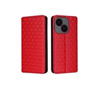 Etui Pour ZTE Blade A35E Portefeuille Fermeture magnétique Cuir PU Motif 3D Titulaire de fentes pour cartes Rouge