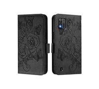 Etui Pour ZTE Blade A52 Lite Avec fente pour carte de crédit Cuir PU Portefeuille magnétique Noir