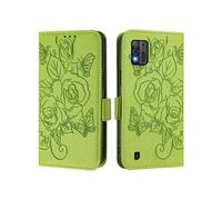 Etui Pour ZTE Blade A52 Lite Avec fente pour carte de crédit Cuir PU Portefeuille magnétique Vert