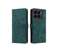 Etui Pour ZTE Blade A56 4G Blocage RFID Fermeture magnétique Portefeuille Flip Folio Couverture de fentes pour cartes Cuir PU Vert