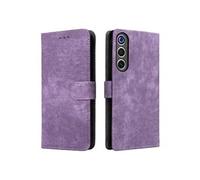 Etui Pour ZTE Nubia RedMagic 10 Air Fermeture magnétique Blocage RFID Portefeuille Flip Folio Couverture de fentes pour cartes Cuir PU Violet