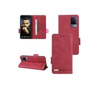 Etui Pour ZURSANA VIVO V21 Housse De Protection Protection Complète Avec Porte-cartes Kickstand Coque En Cuir Folio Flip Insertion De Carte - Rouge