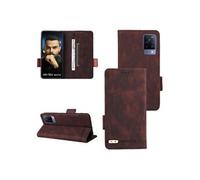 Etui Pour ZURSANA VIVO V21 Housse De Protection Protection Complète Avec Porte-cartes Kickstand Coque En Cuir Folio Flip Insertion De Carte - Marron
