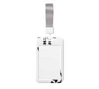 Étui protecteur en polycarbonate transparent avec lanière verticale pour carte d'identité au bureau ou à l'école Motif girafe Noir/blanc