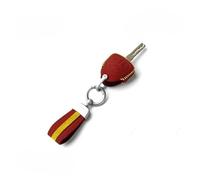 Étui Protection en Cuir suédé pour clé Voiture Intelligente avec Porte-clés, Compatible avec pour Ferrari 458, Italia, California, 612, 599, GTB et FF. Voiture Clé Étui Coque de clé(Red Yellow)