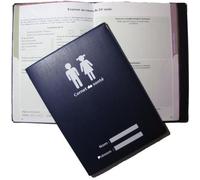 ETUI PROTEGE CARNET DE SANTE BLEU MARINE FABRICATION FRANCAISE SIMILI CUIR