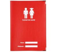ETUI PROTEGE CARNET DE SANTE ROUGE FABRICATION FRANCAISE SIMILI CUIR