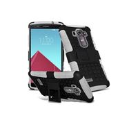 Etui ProteKtoR LG G4C 4G/LTE 16/32 Go blanc noir avec stand - Housse coque de protection Silicone avec stand LG G4C (G4 mini/Compact) - Accessoires