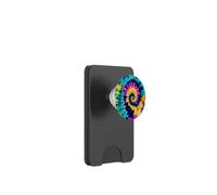 Étui psychédélique en Spirale tie-Dye Jaune, Rose, Bleu et Violet PopSockets PopWallet pour MagSafe