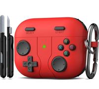 Étui R-fun Compatible avec Les AirPods Pro 3e génération, avec kit de Nettoyage, Design Console de Jeu Classique, Protection Souple en Silicone, étui de Chargement pour Apple AirPods Pro 3, Rouge