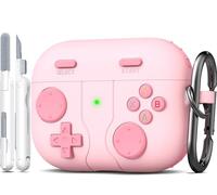 Étui R-fun Compatible avec Les AirPods Pro 3e génération, avec kit de Nettoyage, Design Console de Jeu Classique, Protection Souple en Silicone, étui de Chargement pour Apple AirPods Pro 3, Rose