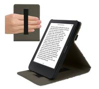 kwmobile Étui Compatible avec Kobo Clara BW/Colour Coque - Étui à Rabat magnétique Tablette eReader Similicuir avec Sangle - Noir-Multicolore