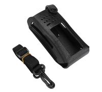 Étui radio en cuir pour les professionnels de la sécurité publique, clip ceinture pivotant en D, fermeture par cordon élastique, cuir véritable