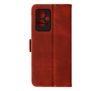 Etui pour Realme GT 2 Pro Similicuir Porte-carte Double languette magnétique rouge