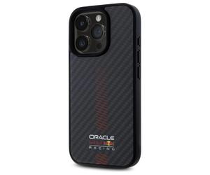 Étui Red Bull pour iPhone 15 Pro Max 6.7 étui rigide noir Carbon Fiber Power Bar MagSafe